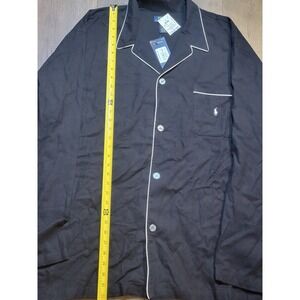 Polo Ralph Lauren Mens XL Pajama‎ Top Sleep Shirt Black Long Sleeve New